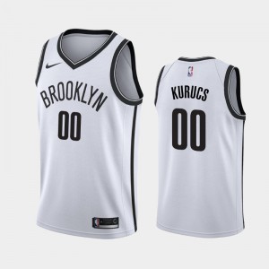 Men Rodions Kurucs #00 Brooklyn Nets White Association 2019 season Jersey 567394-730