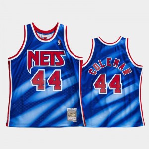 Men Derrick Coleman #44 New Nets Throwback Brooklyn Nets Hardwood Classics Blue Jersey 994987-592