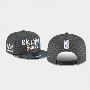 Mens 2021 Season Edition Primary 9FIFTY Snapback Adjustable Black City Brooklyn Nets Hats 316598-325