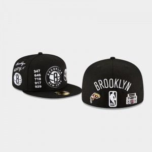 Men 59FIFTY Fitted City Local Black Brooklyn Nets Hats 450715-496
