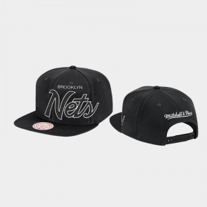 Men's Black XL Script Brooklyn Nets Snapback Hats 952032-585
