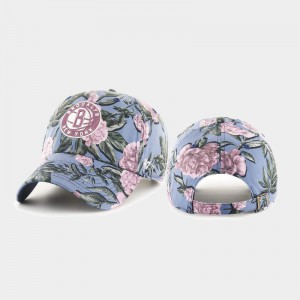 Womens Blue Women Peony Clean Up Floral Fashion Brooklyn Nets Hats 306856-981