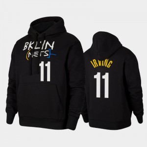 Mens Kyrie Irving #11 City Edition 2020-21 Pullover Black Brooklyn Nets Hoodie 852755-350