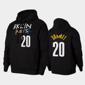 Men Landry Shamet #20 City Edition 2020-21 Pullover Brooklyn Nets Black Hoodies 634702-654