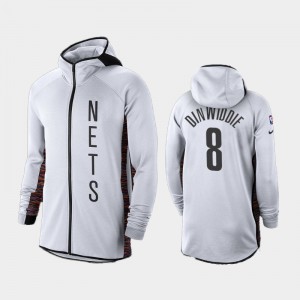 Men's Spencer Dinwiddie #8 White Brooklyn Nets 2019-20 Showtime Full-Zip Earned Edition Hoodie 126393-855