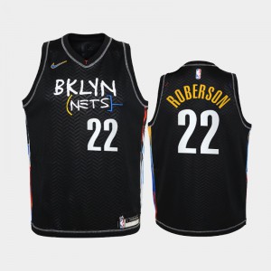 Youth(Kids) Andre Roberson #22 2020-21 Edition Brooklyn Nets Black City Jerseys 294124-511