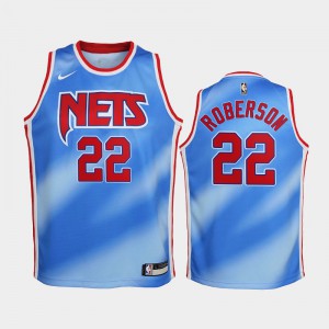 Youth Andre Roberson #22 2020-21 Classic Edition Brooklyn Nets Hardwood Classics Blue Jersey 687968-445
