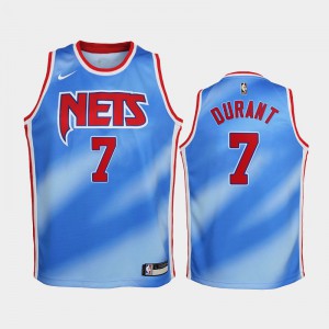 Youth Kevin Durant #7 2020-21 Brooklyn Nets Hardwood Classics Blue Jersey 636587-953