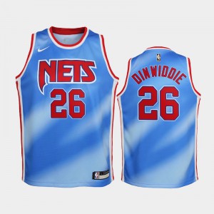 Youth(Kids) Spencer Dinwiddie #26 Brooklyn Nets 2020-21 Blue Hardwood Classics Jersey 575402-451