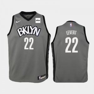Youth(Kids) Caris LeVert #22 2019-20 Brooklyn Nets Gray Statement Jerseys 302405-591