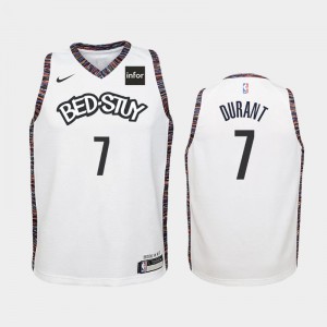 Youth Kevin Durant #7 2019-20 White Brooklyn Nets City Jersey 142363-612