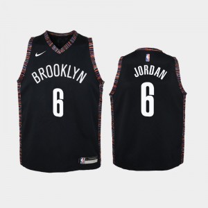 Youth DeAndre Jordan #6 Brooklyn Nets City Black Jerseys 266922-993