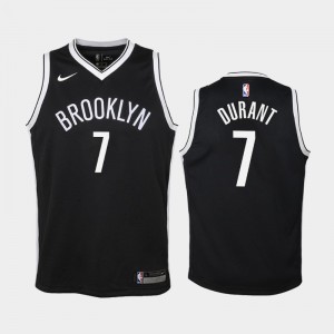 Youth Kevin Durant #7 Black Icon Brooklyn Nets Jersey 505892-573