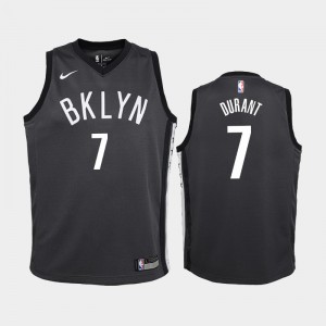 Youth(Kids) Kevin Durant #7 Black Brooklyn Nets Statement Jersey 861877-763