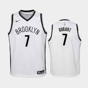 Youth Kevin Durant #7 Association Brooklyn Nets White Jerseys 368576-443