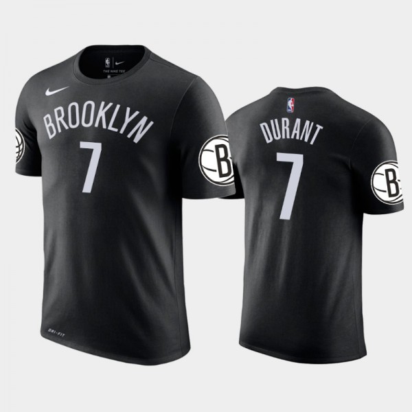 Men Kevin Durant #7 Black Icon Brooklyn Nets T-Shirt - Kevin Durant ...