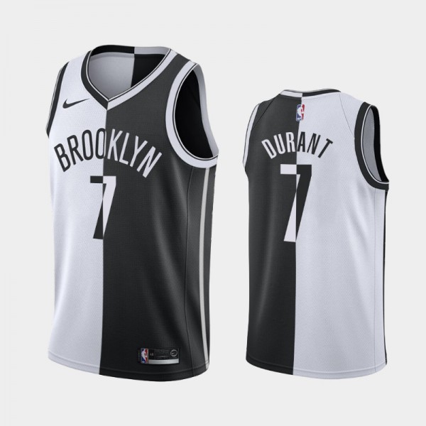 Men Kevin Durant #7 White Black Two-Tone Brooklyn Nets Split Jerseys - Kevin  Durant Nets Jersey - aba nets jersey 